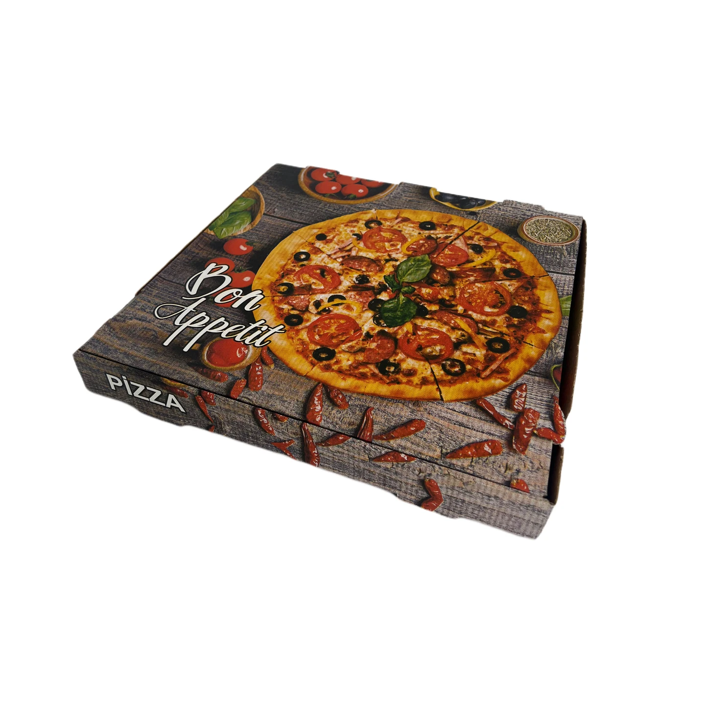 Pizzabox 40x40x4 cm Braun