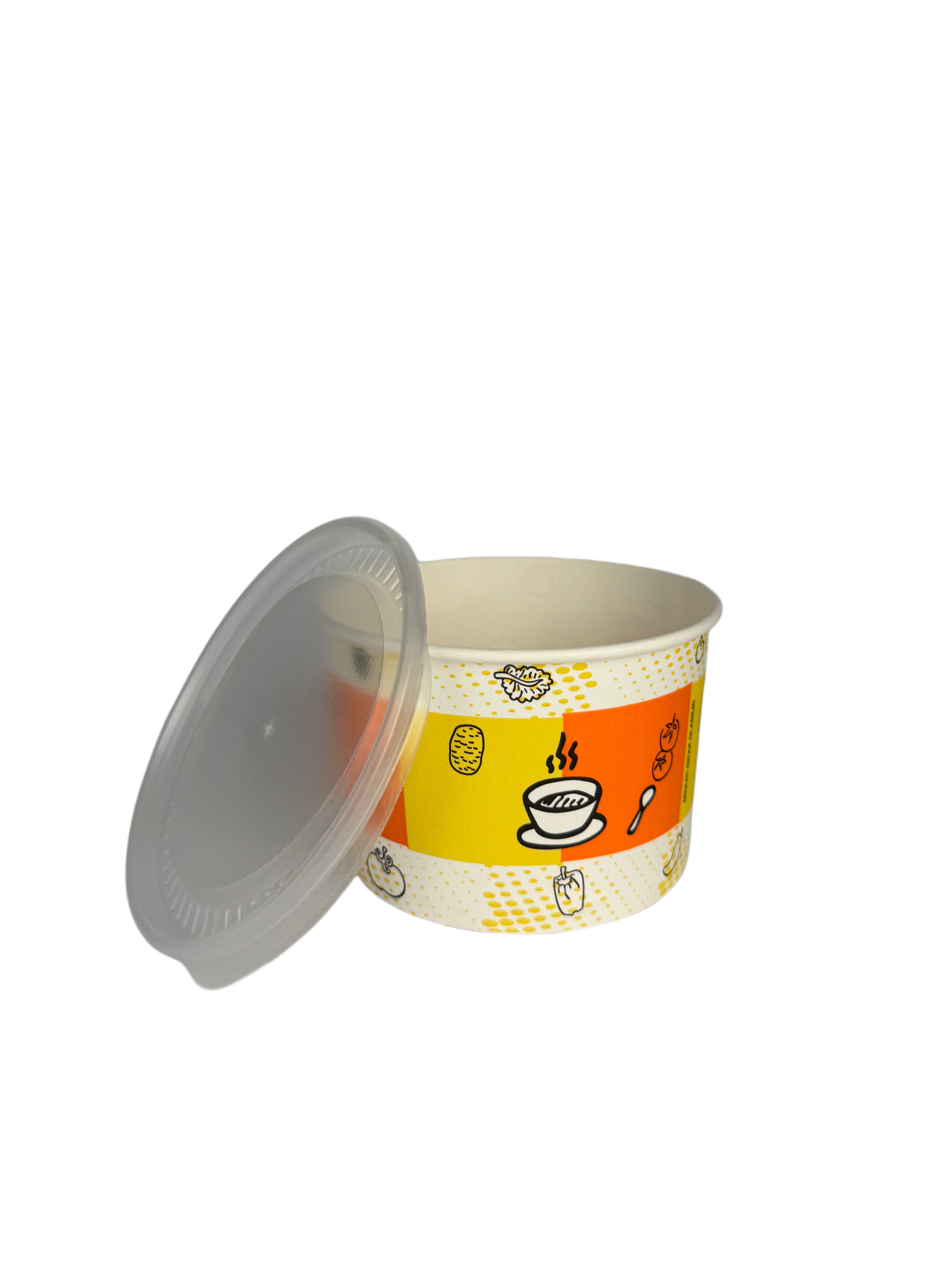Weiß bedruckte Suppenbecher 16oz 450ml