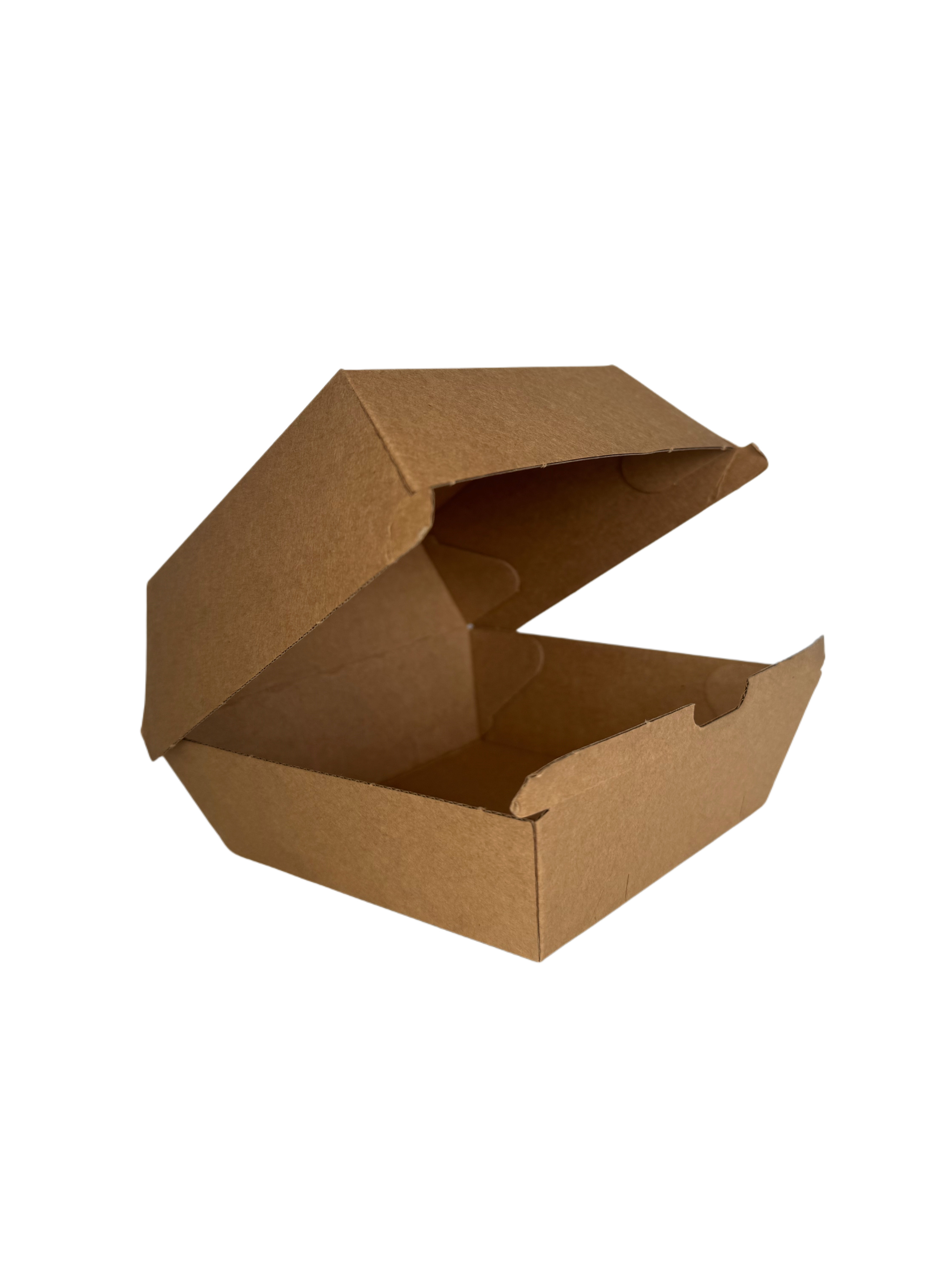 Hamburger Boxmit Deckel aus Pappe 102 x 105 x 80 (M), braun